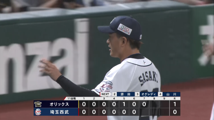 7回表・L佐々木健 見事な火消し!! 1アウトランナー1,2塁の場面で登板しピンチを切り抜ける!!