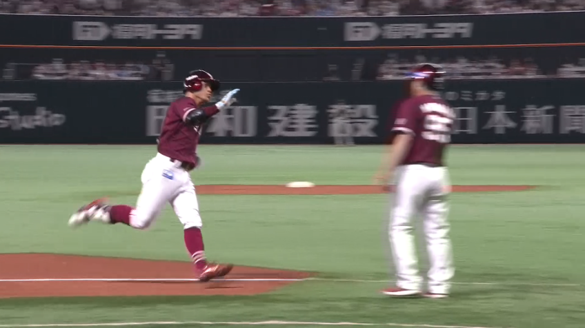 6回表・E茂木栄五郎 反撃の狼煙をあげるホームランを放つ!!