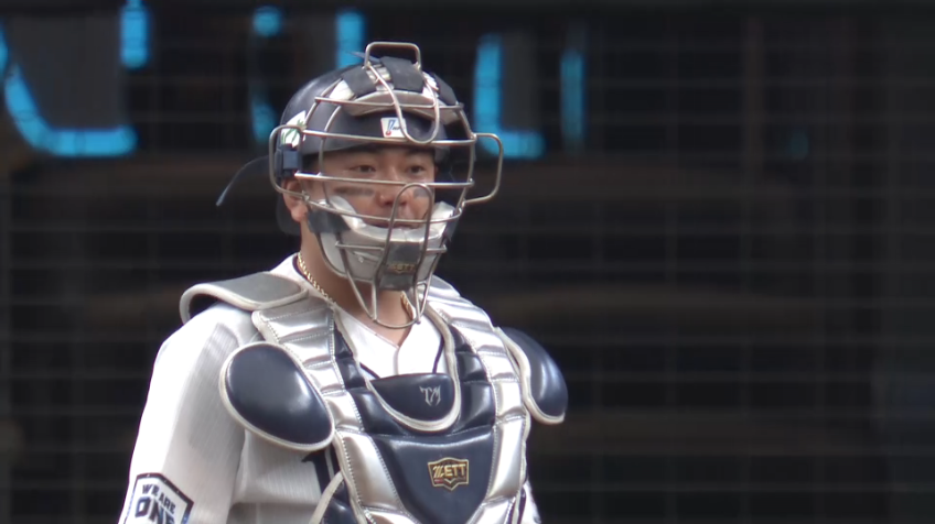 9回表・L森友哉 素晴らしい送球で盗塁を阻止!!