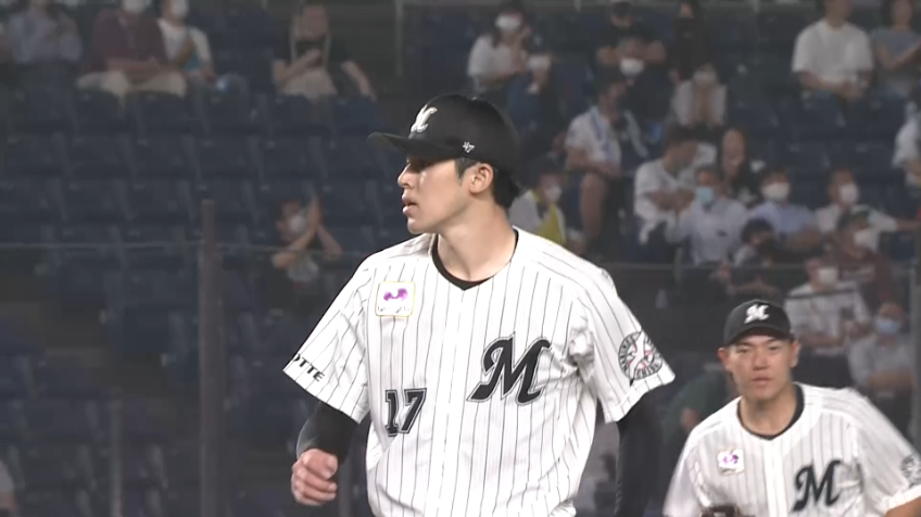 7回表・M佐々木朗希 さすがの投球!! 7回9奪三振無失点の好投!!