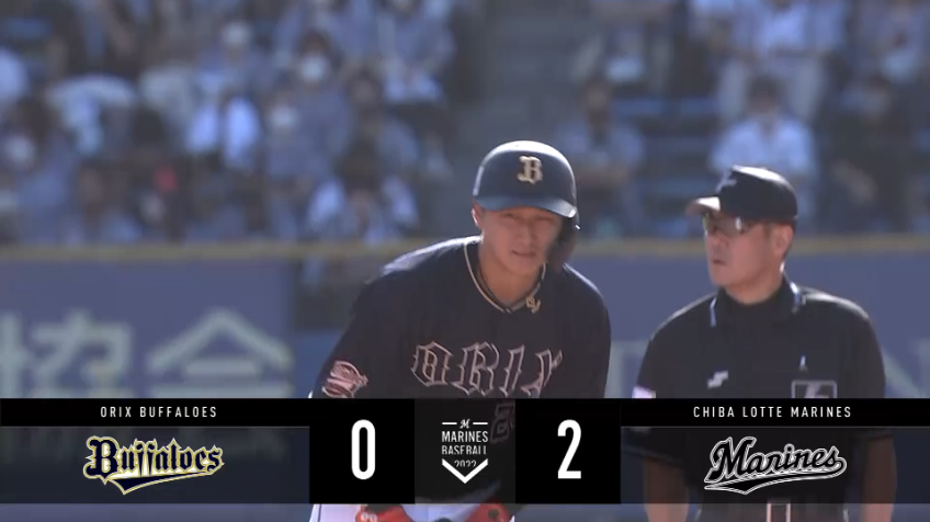 6回表・B紅林弘太郎 8試合連続安打!! 1点差に迫るタイムリー2ベースヒット!!