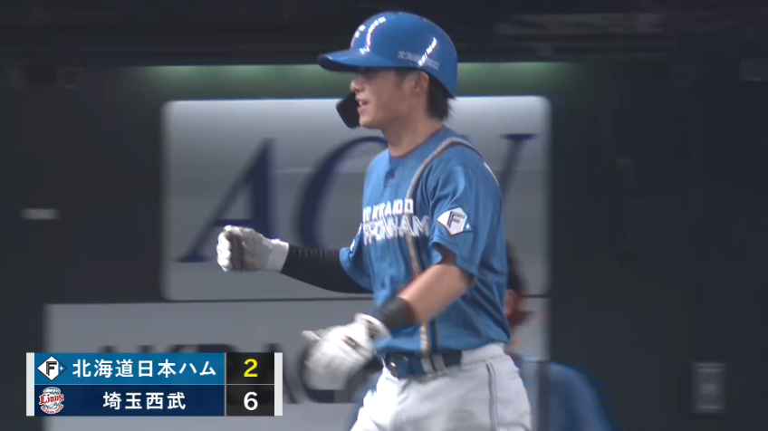 9回表・F上川畑大悟 第2号のソロホームランを放つ!!