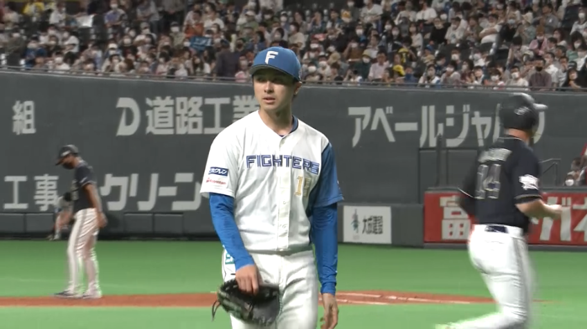 4回表・F上沢直之 満塁の大ピンチを見逃し三振で切り抜ける!!