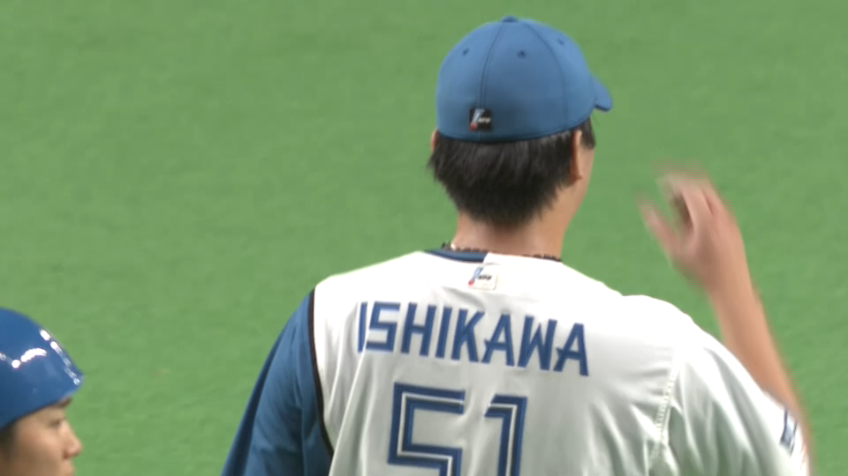 9回表・F石川直也 試合を締めて2019年以来となるセーブをマーク!!