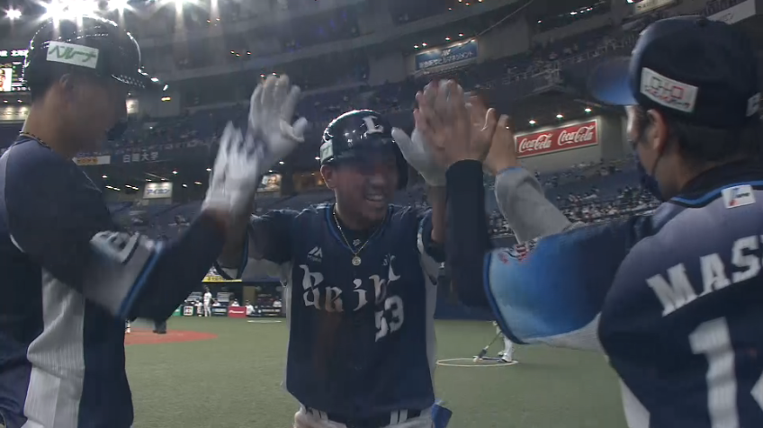 12回表・L愛斗 ついに均衡が崩れる!! レフトへのソロホームランで勝ち越しに成功!!