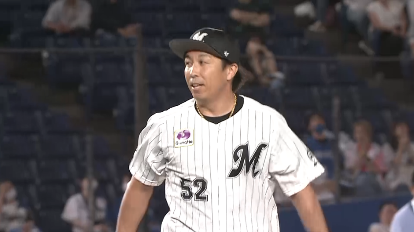 9回表・M益田直也 精密なコントロールで見逃し三振!! チームに流れを呼び込む投球!!