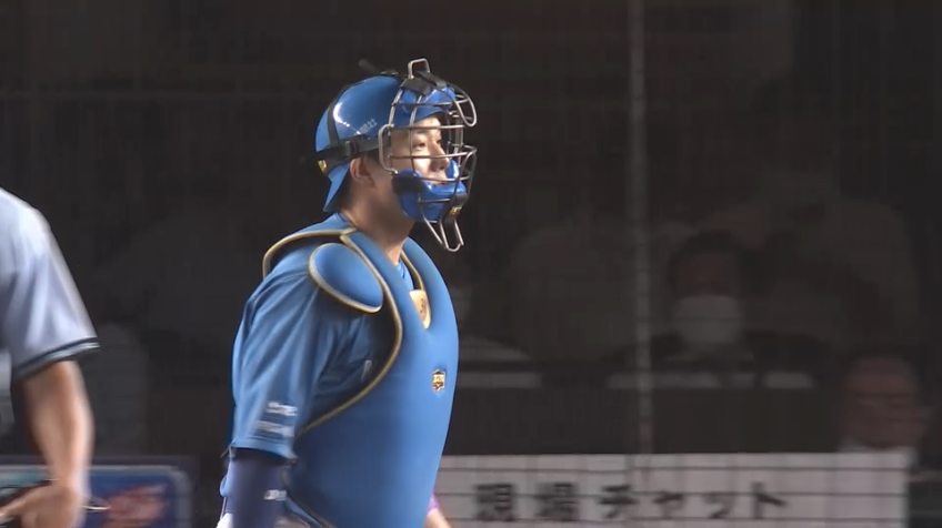 8回裏・F宇佐見真吾 ピンチの芽を摘み取る見事な盗塁阻止!!