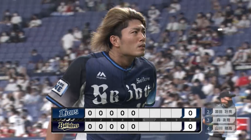 5回裏・L今井達也 最後は鋭く落ちる変化球で空振り三振!! 5回まで無失点に抑え試合は投手戦に!!