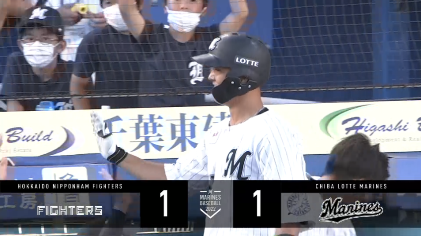 2回裏・M山口航輝 こちらも2戦連発!! 今季第7号となるソロホームランですぐに追いつく!!