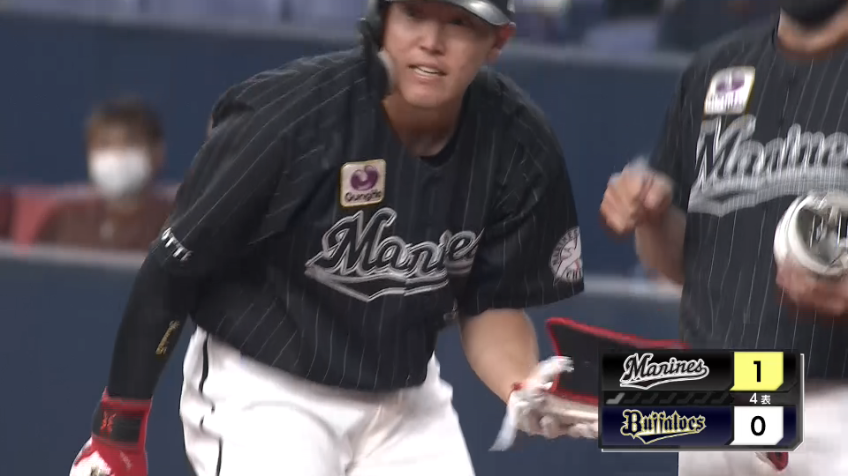 4回表・M安田尚憲 先制タイムリーヒットを放つ!!