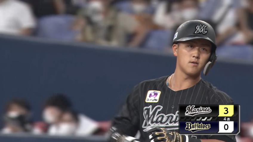 4回表・M山口航輝 ライト前に追加点となるタイムリーヒットを放つ!!