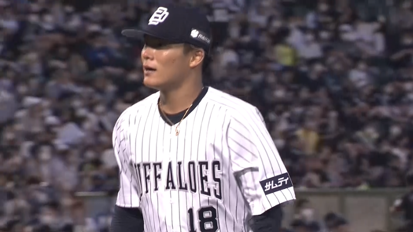 5回表・B山本由伸 自身9勝目に向けて安定した投球を披露!! この回3者連続三振を奪う!!