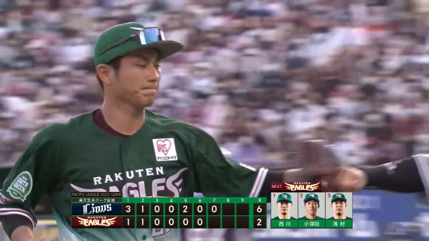 7回表・E岡島豪郎 好返球で追加点を阻止!!