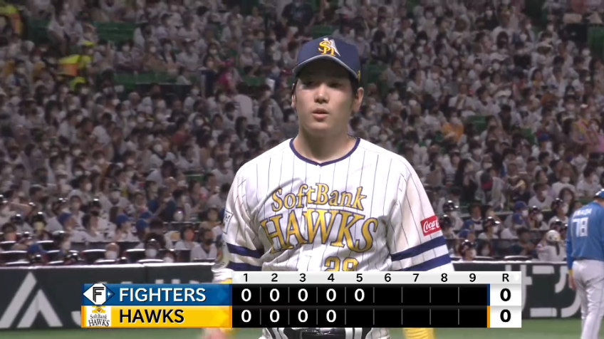 5回表・H石川柊太 5回を終えて9奪三振!! 変化球で空振り三振を奪う!!