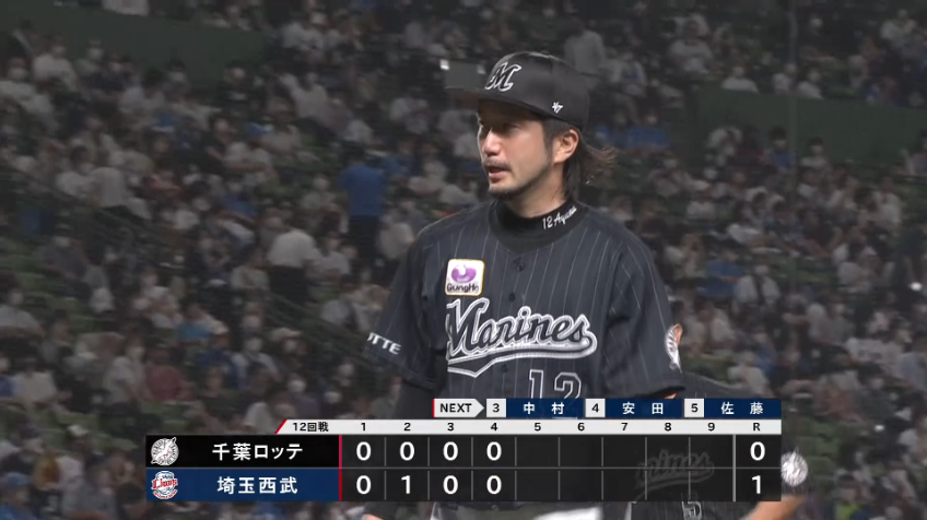 4回裏・M石川歩 見逃し三振でイニング終了!!