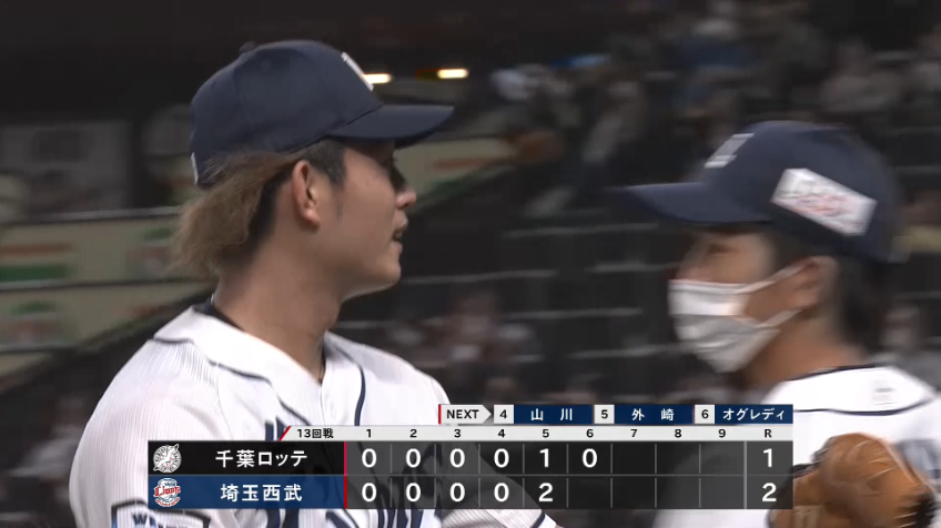 6回表・L今井達也 渾身のストレートで見逃し三振を奪い、一打逆転のピンチをしのぐ!!