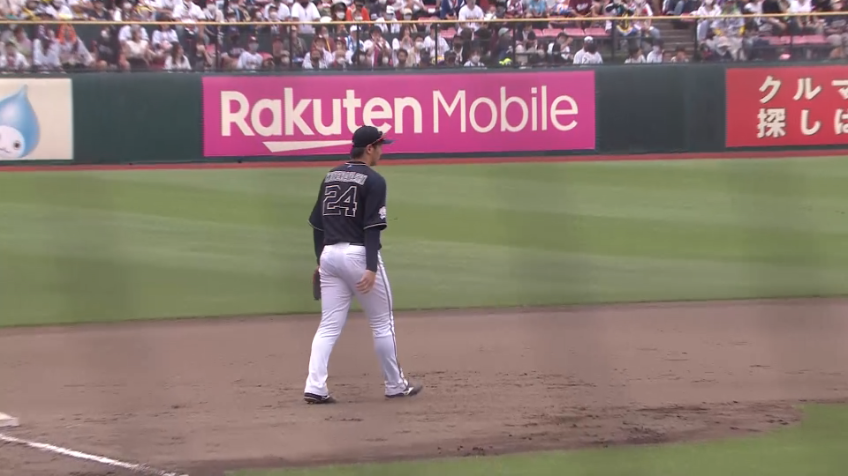 6回裏・B紅林弘太郎 ランニングスローで魅せる‼!