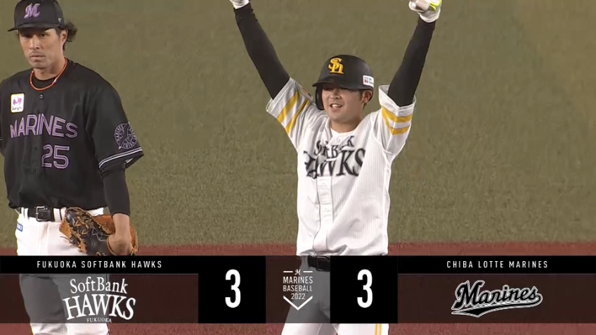 10回表・H川瀬晃 高めの速球を捉えた!! 左中間を破る勝ち越しタイムリー2ベース!!