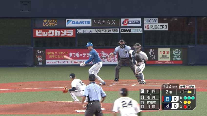 2回表・B若月健矢 投手を支える女房役!! 好リードと強肩で三振ゲッツー!!