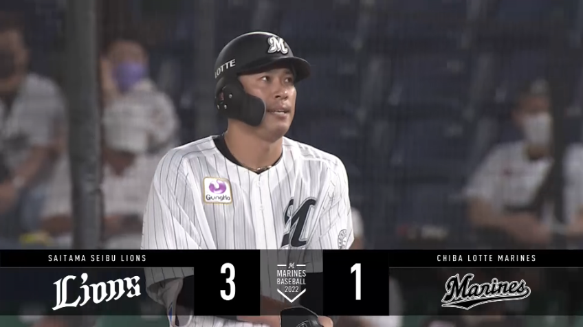 3回裏・M角中勝也 ピッチャー強襲の内野安打を放ち1点を返す!!