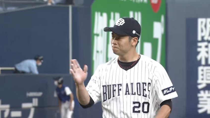 7回表・B近藤大亮 スピードボールを投げ込む!! 三振を奪い、3者凡退に抑える!!