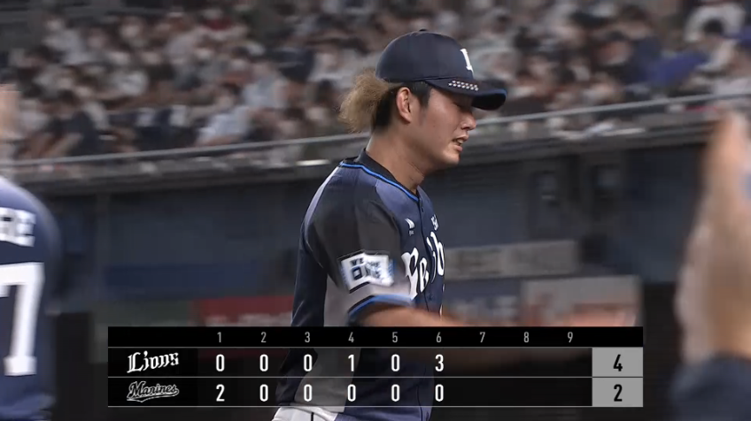 6回裏・L今井達也 153キロのストレート!! ズバッと決まって見逃し三振!!