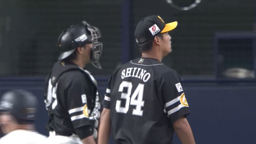 6回裏・H椎野新 ランナーを背負うも、空振り三振を奪い無失点で切り抜ける!!