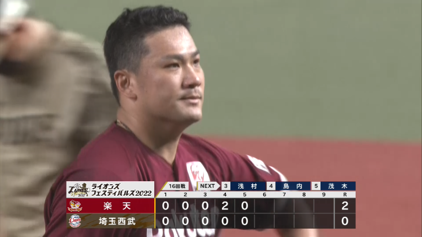 5回裏・E田中将大 構えたところにズバリ‼ 見逃し三振を奪い、5回まで無失点ピッチング‼