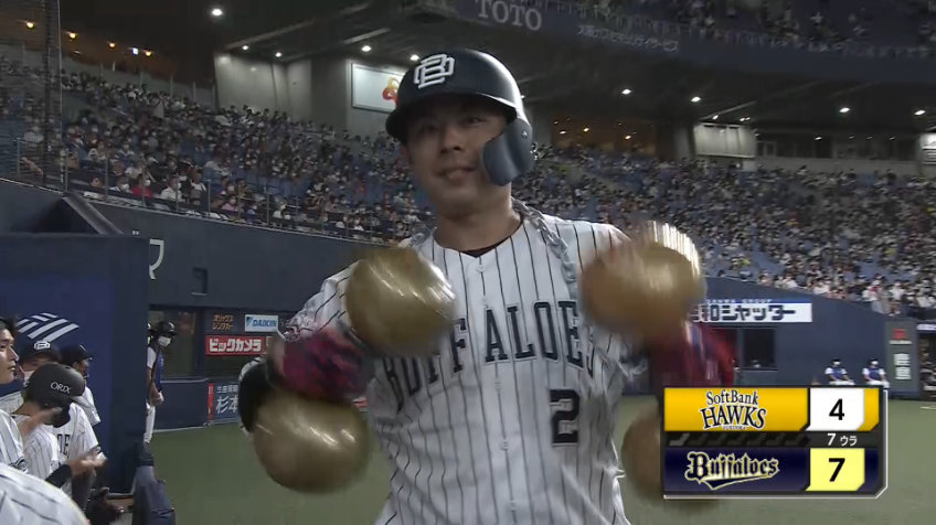 7回裏・B若月健矢 待望の今季初アーチ!! 左中間へのソロホームラン!!