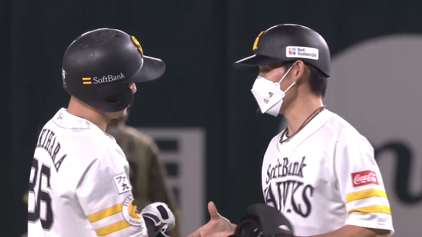 1回裏・H牧原大成 レフトへ弾き返しすぐさま同点に追いつく!!