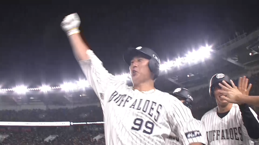 9回表・B杉本裕太郎 本日2本目!! 土壇場で第13号同点3ランホームランを放つ!!