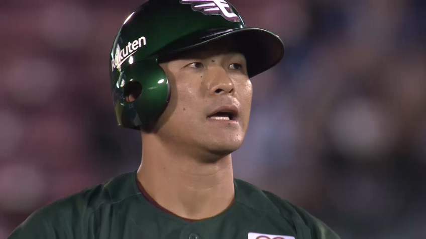 7回裏・E茂木栄五郎 レフトへのタイムリー2ベース!! 貴重な追加点!!