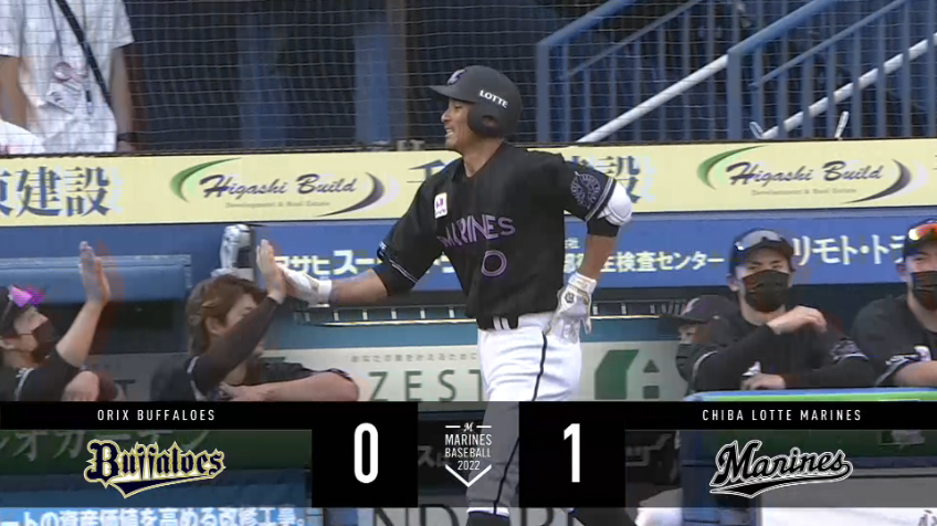 1回裏・M荻野貴司 先頭打者ホームラン!! 幸先よく先制に成功する!!