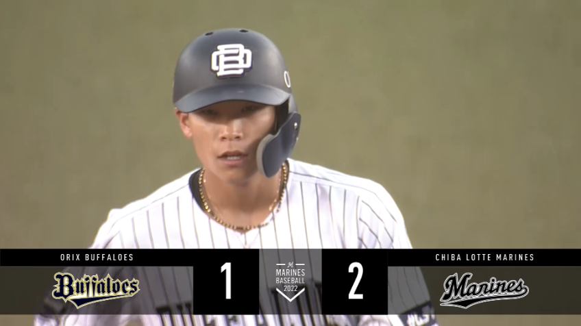 3回表・B中川圭太 レフトへのタイムリー2ベースヒットで点差を縮める!!