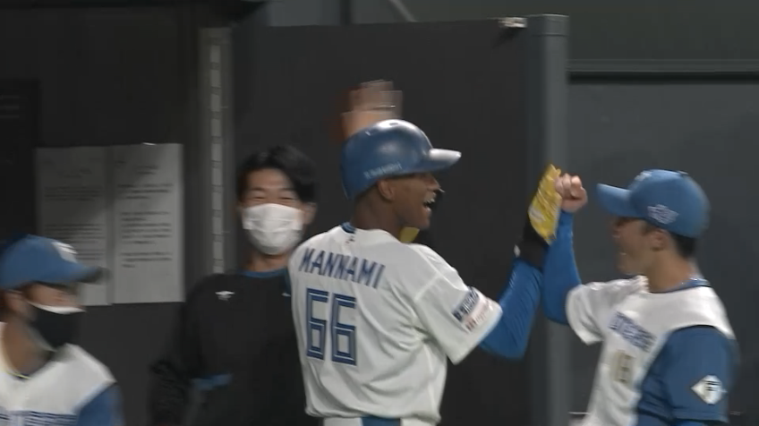 5回裏・F万波中正 2か月ぶりの一発!! 第11号2ランホームランで試合は振り出しに!!