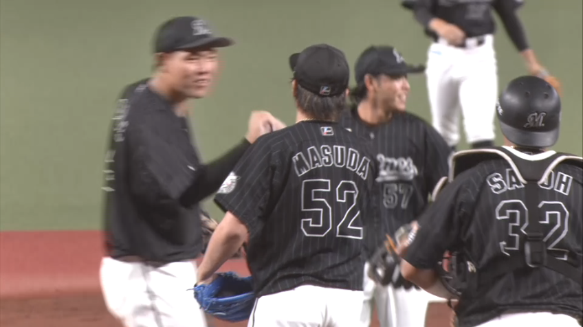 9回裏・M益田直也 最後はショートゴロに取ってリーグトップタイの25セーブを記録!!