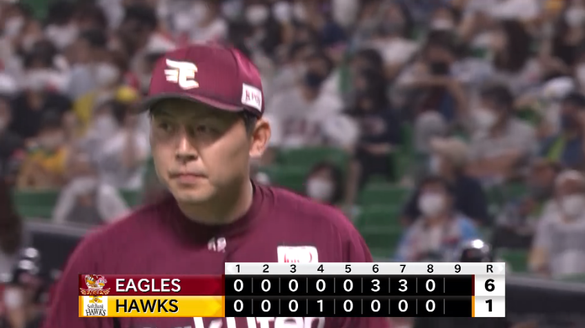 8回裏・E西口直人 強気の直球勝負!! 2者連続三振で満塁のピンチを切り抜ける!!