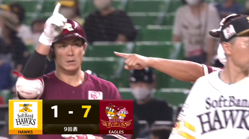 9回表・E岡島豪郎 本日5打点!! 脅威の3打席連続タイムリーで突き放す!!