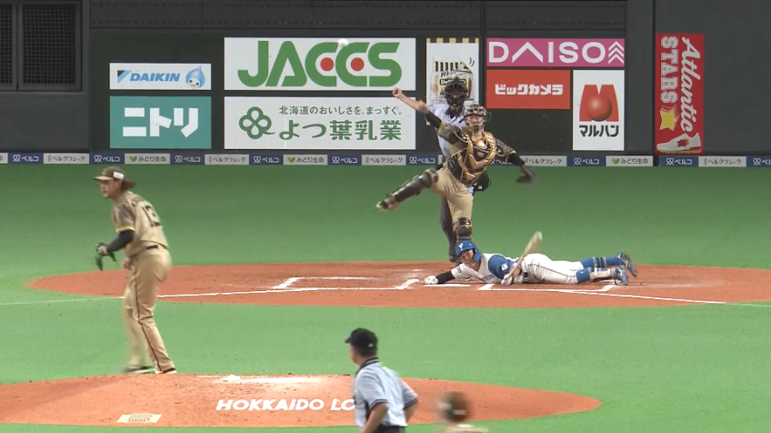 6回裏・L森友哉 素晴らしい送球で盗塁を阻止する!!