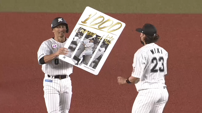 3回裏・M荻野貴司 記念すべき1000安打目は、反撃のタイムリー2ベースヒット!!
