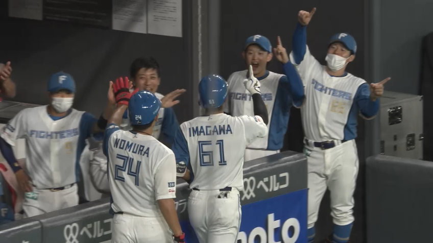 5回裏・F今川優馬 執念の一発!! レフトスタンドへ逆転の2ランホームランを放った!!