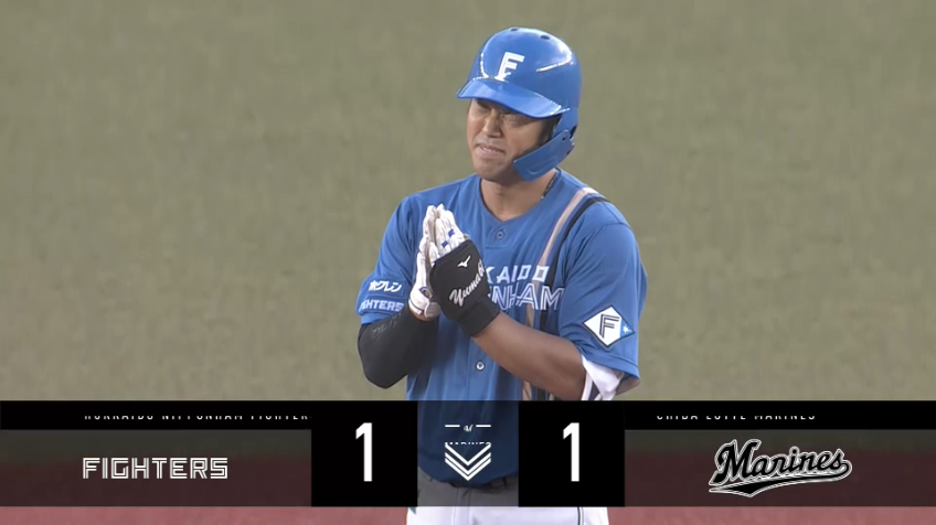 3回表・F今川優馬 塁上でごめんなさいのポーズ⁉ 自身のミスを取り返すタイムリーヒット!!