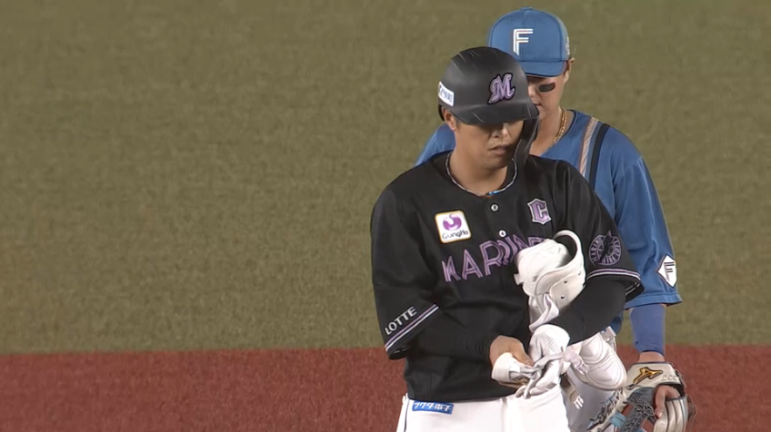 9回裏・M中村奨吾 最終回に1点を返す!! 3塁線を破るタイムリーヒット!!