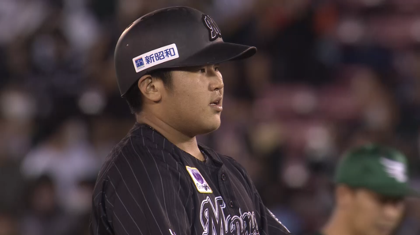 6回表・M松川虎生 女房役が朗希を援護!! 逆転の3点タイムリー2ベースヒットを放つ!!