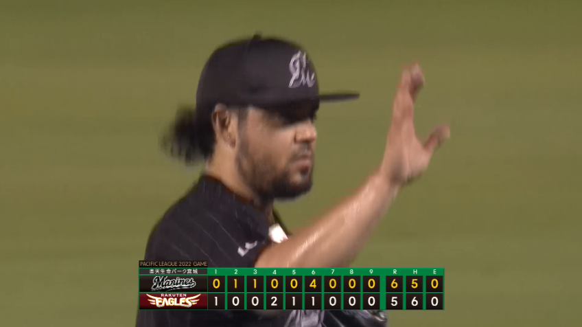 9回裏・Mオスナ 貫禄の投球で来日2セーブ目!! ランナーを背負うも3奪三振でゲームを締める!!