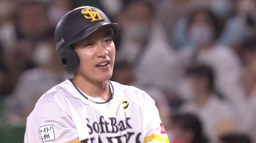 4回裏・H柳田悠岐 集中打!! センター前へ2点タイムリーヒット!!