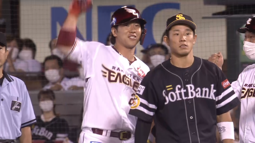 7回裏・E炭谷銀仁朗 バットが折れながらもレフトへの同点タイムリーヒット!!