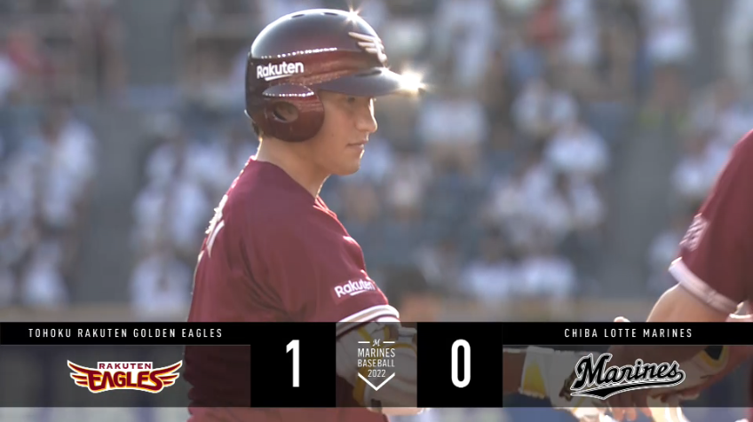 1回表・E小深田大翔 1・2番コンビで先制!! 右中間を破るタイムリー3ベースヒット!!