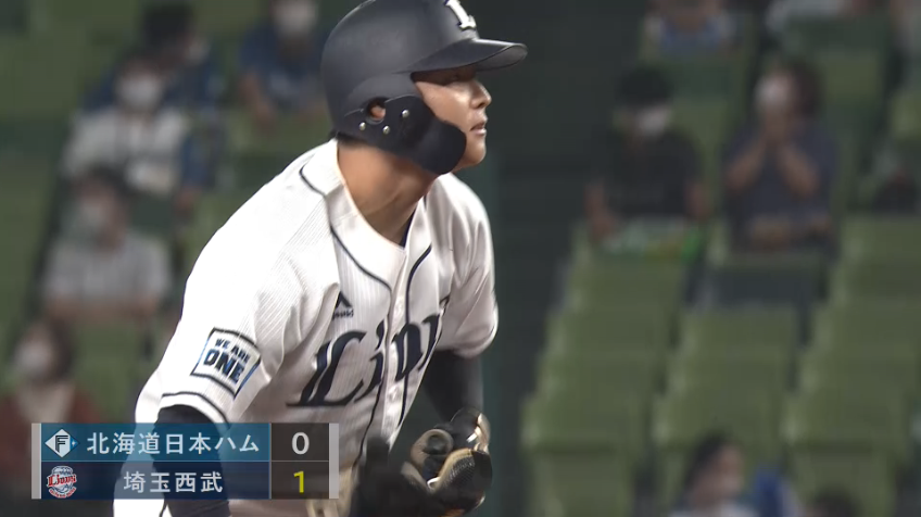 2回裏・L鈴木将平 首位奪還に向けて!! 前進守備の外野の頭を超えるタイムリー2ベースヒット!!