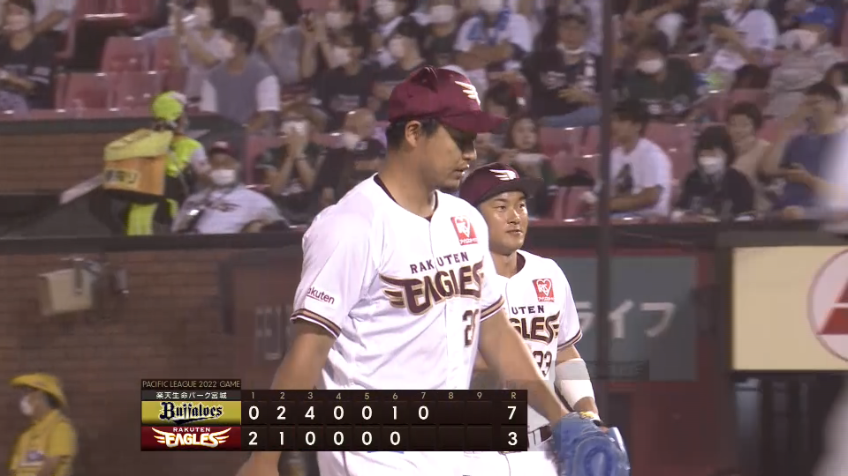 7回表・E酒居知史 わずか10球!! クリーンナップを3者凡退に抑える好投!!